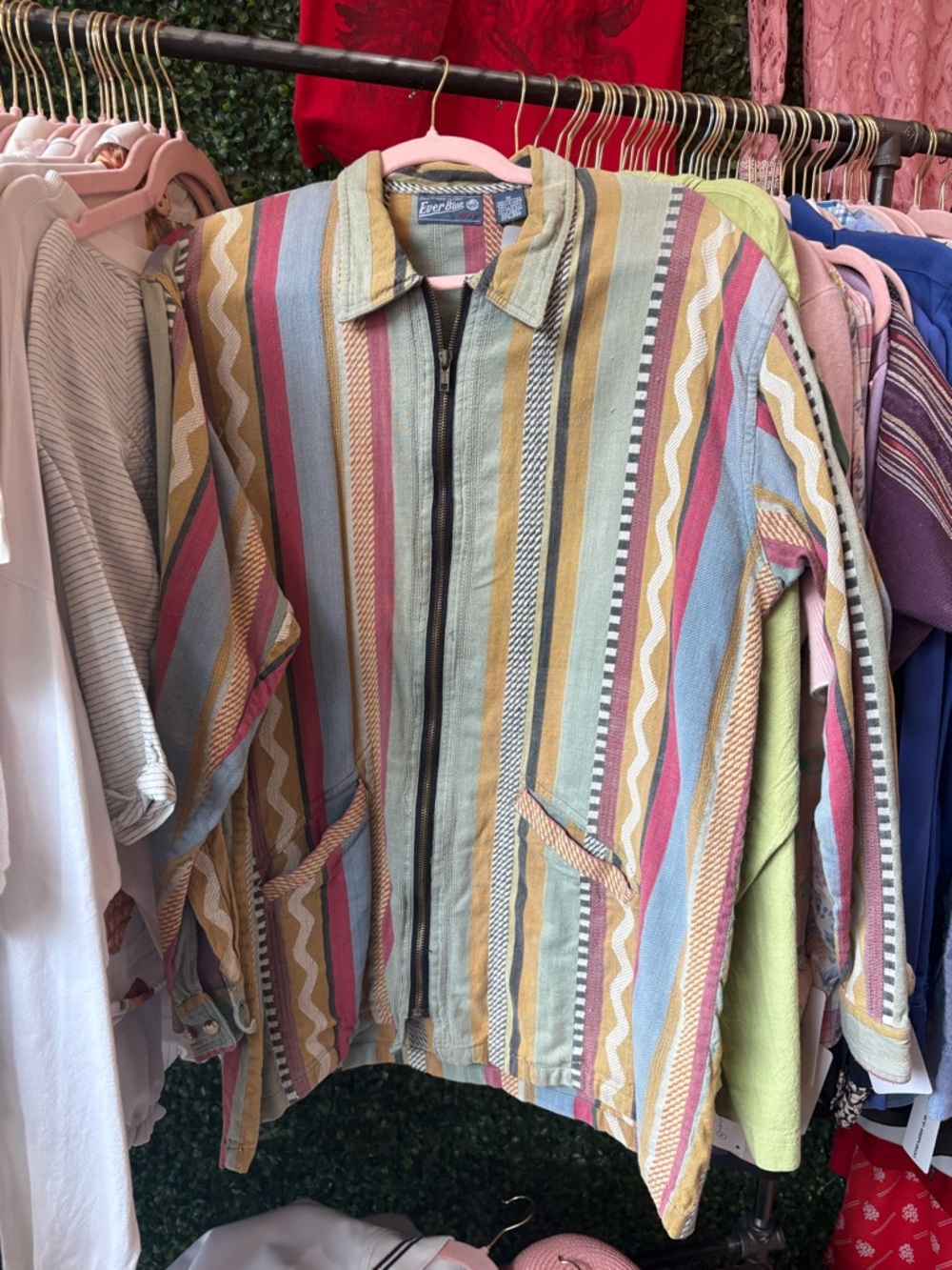 Colorful Striped Zip-Front Jacket
